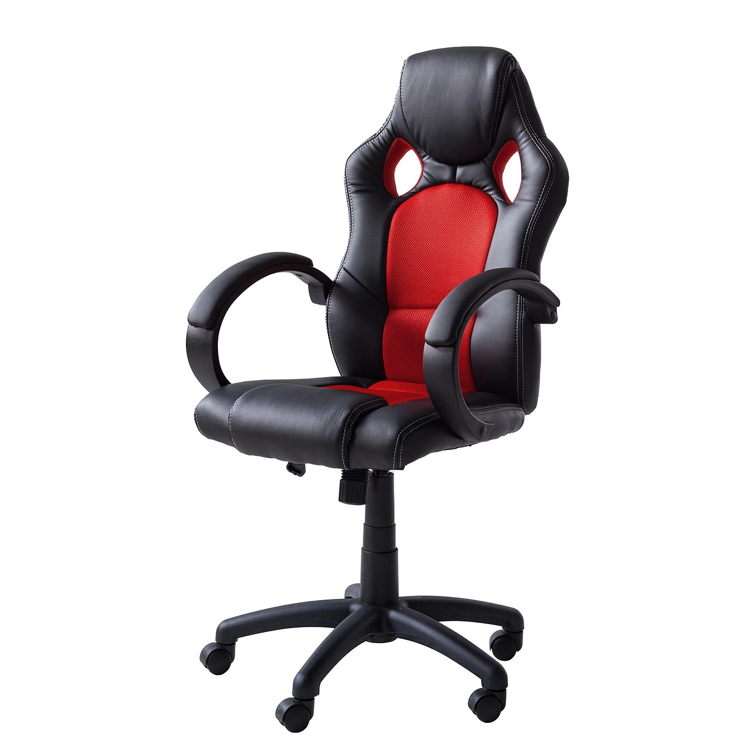 Furnitive Chaise gamer Livaro - Imitation cuir et mesh / Matière plastique - Noir / Rouge 3 Furnitive Chaise gamer Livaro - Imitation cuir et mesh / Matière plastique - Noir / Rouge