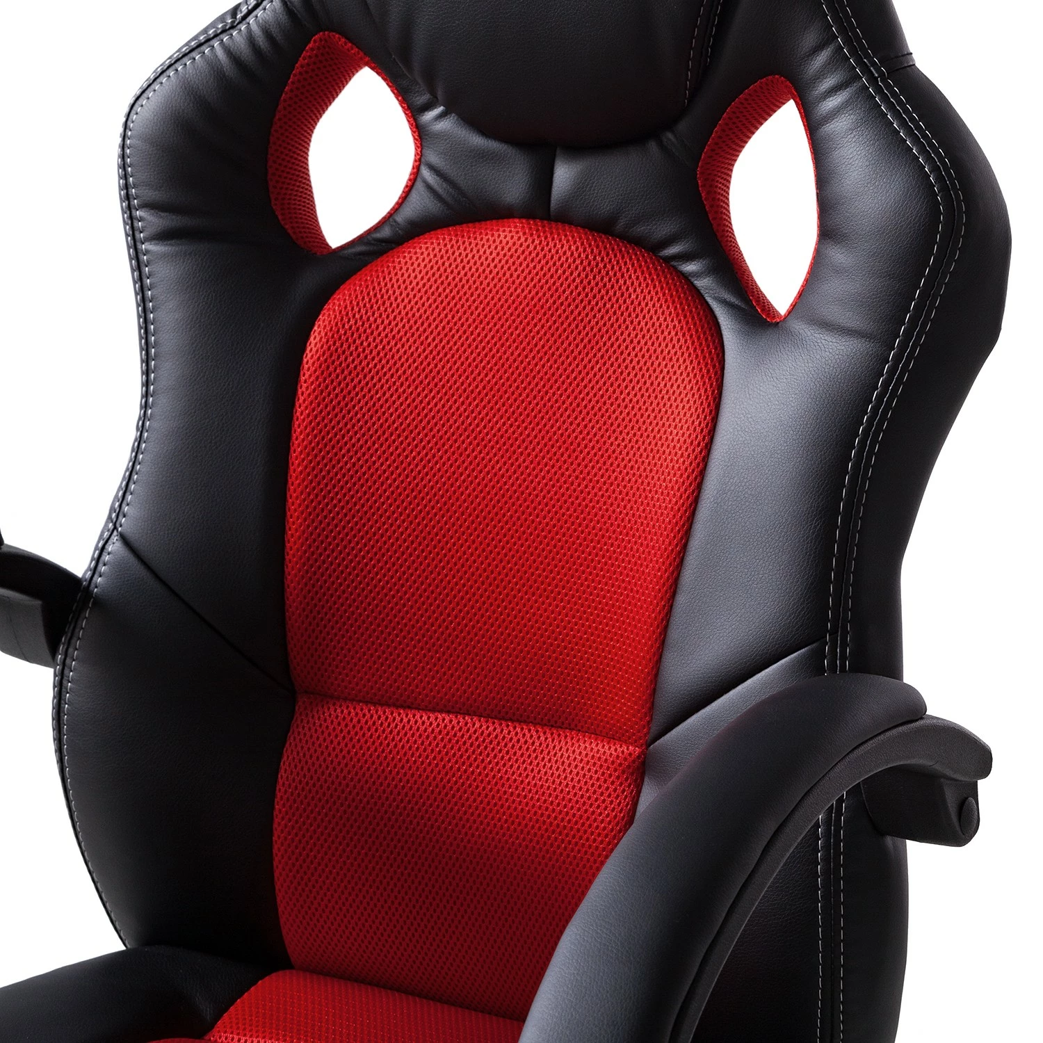 Furnitive Chaise gamer Livaro - Imitation cuir et mesh / Matière plastique - Noir / Rouge 9 Furnitive Chaise gamer Livaro - Imitation cuir et mesh / Matière plastique - Noir / Rouge – Image 7