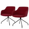 Tenzo Chaises à accoudoirs Sofia II (lot de 2) - Tissu / Métal - Tissu Dyre : Rouge - Noir -Chaises Boutique 1000208620 200327 14012900085 IMAGE P000000001000208620