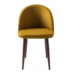 Mørteens Chaises capitonnées Jacklin III (2 él.) - Tissu / Métal - Imitation noyer - Jaune moutarde -Chaises Boutique 1000208738 201023 06152700002 DETAILS P000000001000208738