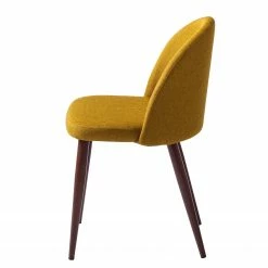 Mørteens Chaises capitonnées Jacklin III (2 él.) - Tissu / Métal - Imitation noyer - Jaune moutarde -Chaises Boutique 1000208738 201023 06152700003 DETAILS P000000001000208738