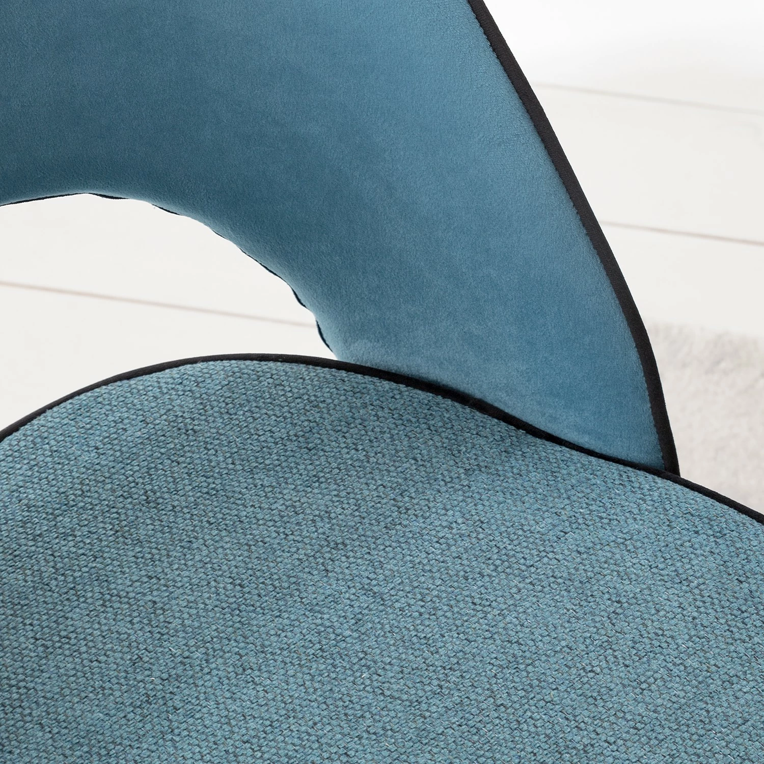 Jack & Alice Chaises capitonnées Jacky (lot de 2) - Tissu & velours / Métal - Gris chiné / Noir 12 Jack & Alice Chaises capitonnées Jacky (lot de 2) - Tissu & velours / Métal - Gris chiné / Noir – Image 10