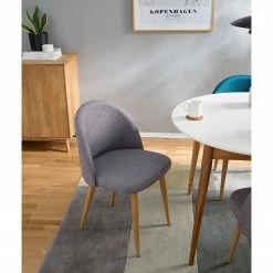 Mørteens Chaises capitonnées Jacklin II (2 él.) - Tissu / Métal - Imitation chêne - Gris clair 22 Mørteens Chaises capitonnées Jacklin II (2 él.) - Tissu / Métal - Imitation chêne - Gris clair -Chaises Boutique 1000208746 210106 06513300002 MOOD DETAILS P000000001000208746 mood