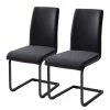Fredriks Chaises cantilever Bjora II (lot de 2) - Tissu & imitation cuir / Métal - Anthracite / Noir -Chaises Boutique 1000208763 201013 14521100015 IMAGE P000000001000208763