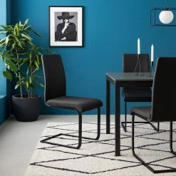 Fredriks Chaises cantilever Bjora II (lot de 2) - Tissu & imitation cuir / Métal - Anthracite / Noir 17 Fredriks Chaises cantilever Bjora II (lot de 2) - Tissu & imitation cuir / Métal - Anthracite / Noir -Chaises Boutique 1000208763 201118 12583500001 MOOD DETAILS P000000001000208763 mood