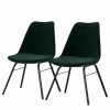 Tenzo Chaises capitonnées Gina I (lot de 2) - Velours / Métal - Tissu Vika : Vert foncé - Noir -Chaises Boutique 1000209083 200327 14014900118 IMAGE P000000001000209083