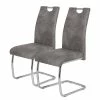 Loftscape Chaise cantilever La Paz II - Microfibre / Métal - Chrome - Gris vintage - Lot de 2 -Chaises Boutique 1000209406 200402 15484700027 IMAGE P000000001000209406