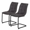 Loftscape Chaise cantilever Ewing - Microfibre / Métal - Noir - Anthracite - Lot de 2 -Chaises Boutique 1000209408 200831 14102600001 IMAGE P000000001000209408