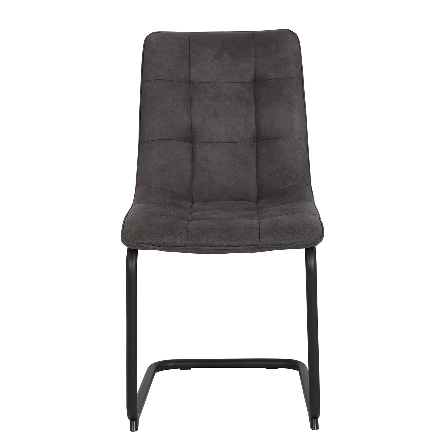 Loftscape Chaise cantilever Ewing - Microfibre / Métal - Noir - Anthracite - Lot de 2 4 Loftscape Chaise cantilever Ewing - Microfibre / Métal - Noir - Anthracite - Lot de 2 – Image 2