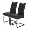 Loftscape Chaises cantilever Bovina (lot de 2) - Microfibre / Métal - Noir - Noir vintage