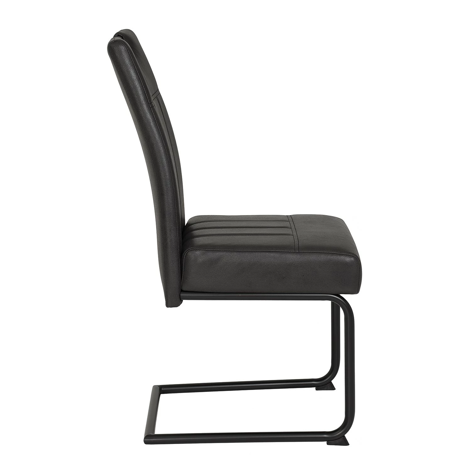 Loftscape Chaises cantilever Bovina (lot de 2) - Microfibre / Métal - Noir - Noir vintage 5 Loftscape Chaises cantilever Bovina (lot de 2) - Microfibre / Métal - Noir - Noir vintage – Image 3