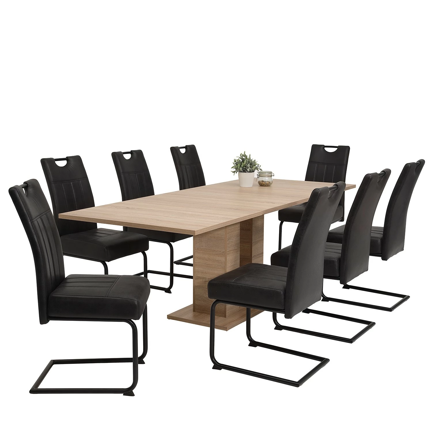 Loftscape Chaises cantilever Bovina (lot de 2) - Microfibre / Métal - Noir - Noir vintage 8 Loftscape Chaises cantilever Bovina (lot de 2) - Microfibre / Métal - Noir - Noir vintage – Image 6