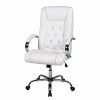 Duo Collection Fauteuil de direction Cedric - Imitation cuir / Métal - Blanc / Chrome -Chaises Boutique 1000210733 200407 11051500025 IMAGE P000000001000210733