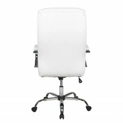 Duo Collection Fauteuil de direction Cedric - Imitation cuir / Métal - Blanc / Chrome -Chaises Boutique 1000210733 200407 11051700028 DETAILS P000000001000210733