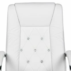 Duo Collection Fauteuil de direction Cedric - Imitation cuir / Métal - Blanc / Chrome -Chaises Boutique 1000210733 200407 11051700029 DETAILS P000000001000210733