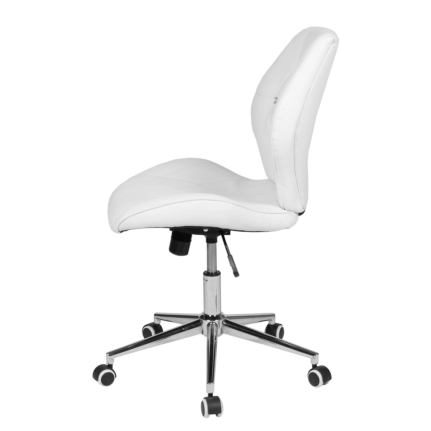 Duo Collection Chaise de bureau Jolina - Imitation cuir / Métal - Blanc / Chrome 5 Duo Collection Chaise de bureau Jolina - Imitation cuir / Métal - Blanc / Chrome – Image 3
