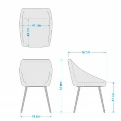 Jack & Alice Chaises capitonnées Beebe (lot de 2) - Vert foncé -Chaises Boutique 1000210866 200814 11092700051 SKETCH DETAILS P000000001000210866 sketch