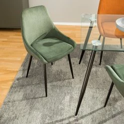 Jack & Alice Chaises capitonnées Beebe (lot de 2) - Vert foncé -Chaises Boutique 1000210866 201229 14241600002 MOOD DETAILS P000000001000210866 mood