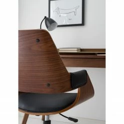 Mørteens Chaise de bureau Luumaki - Imitation cuir - Noir / Noyer -Chaises Boutique 1000210873 210129 12411800003 DETAILS P000000001000210873