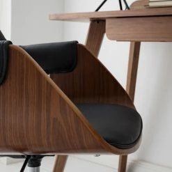 Mørteens Chaise de bureau Luumaki - Imitation cuir - Noir / Noyer -Chaises Boutique 1000210873 210129 12411800009 DETAILS P000000001000210873