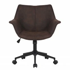 Ars manufacti Chaise de bureau Nurmes - Microfibre / Matière plastique - Marron vintage / Noir -Chaises Boutique 1000210875 200814 11094500094 DETAILS P000000001000210875