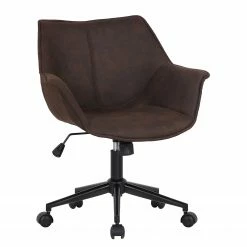 Ars manufacti Chaise de bureau Nurmes - Microfibre / Matière plastique - Marron vintage / Noir -Chaises Boutique 1000210875 200814 11094600095 DETAILS P000000001000210875
