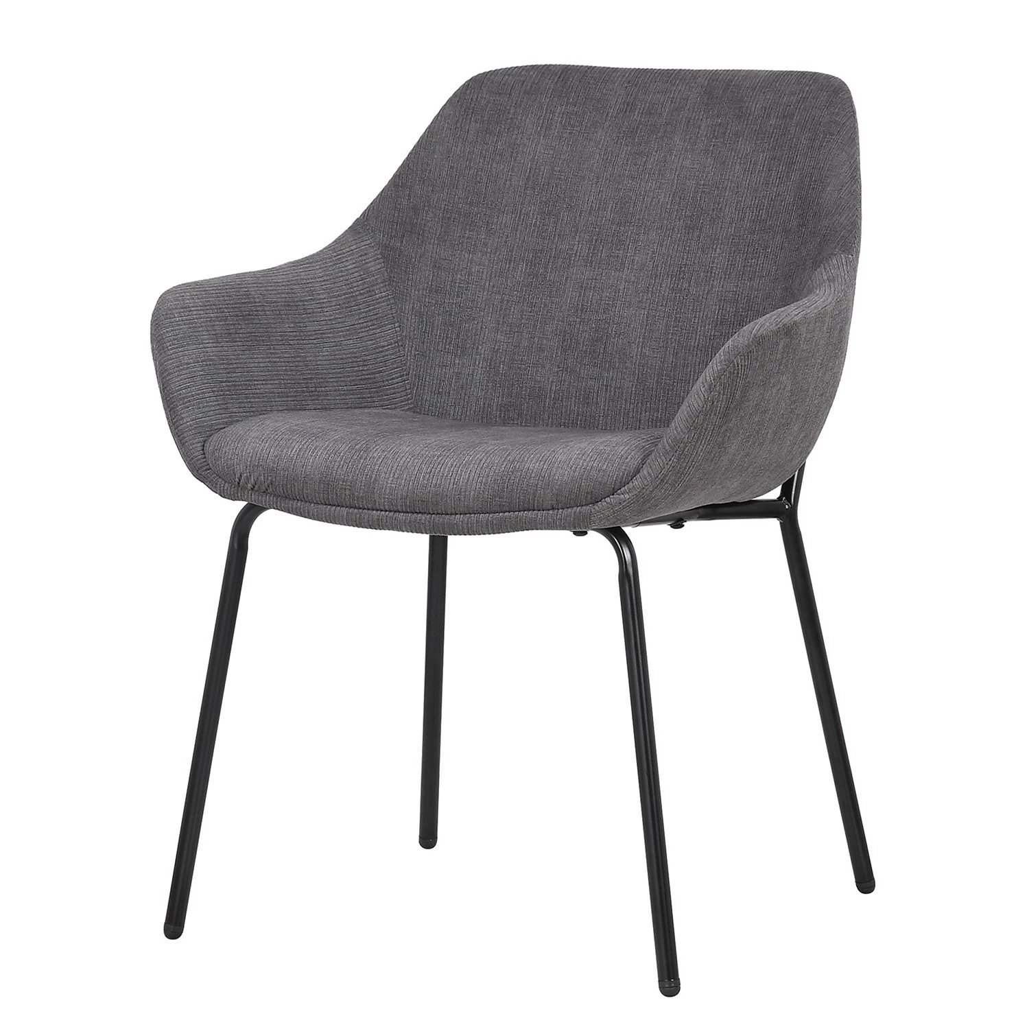 Jack & Alice Chaise capitonnée Richville - Velours côtelé / Fer - Gris / Noir 3 Jack & Alice Chaise capitonnée Richville - Velours côtelé / Fer - Gris / Noir