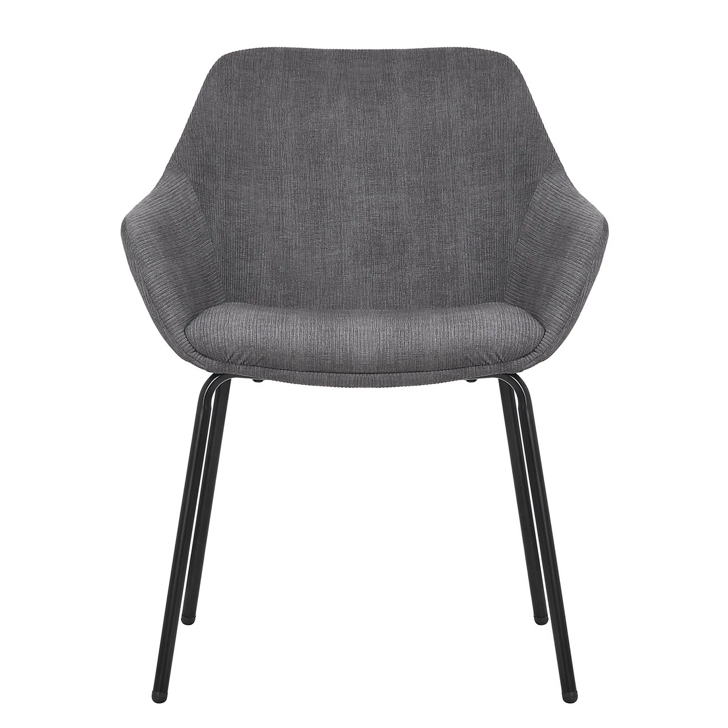 Jack & Alice Chaise capitonnée Richville - Velours côtelé / Fer - Gris / Noir 6 Jack & Alice Chaise capitonnée Richville - Velours côtelé / Fer - Gris / Noir – Image 4