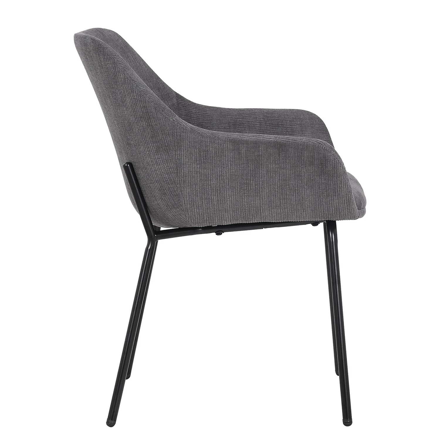 Jack & Alice Chaise capitonnée Richville - Velours côtelé / Fer - Gris / Noir 7 Jack & Alice Chaise capitonnée Richville - Velours côtelé / Fer - Gris / Noir – Image 5