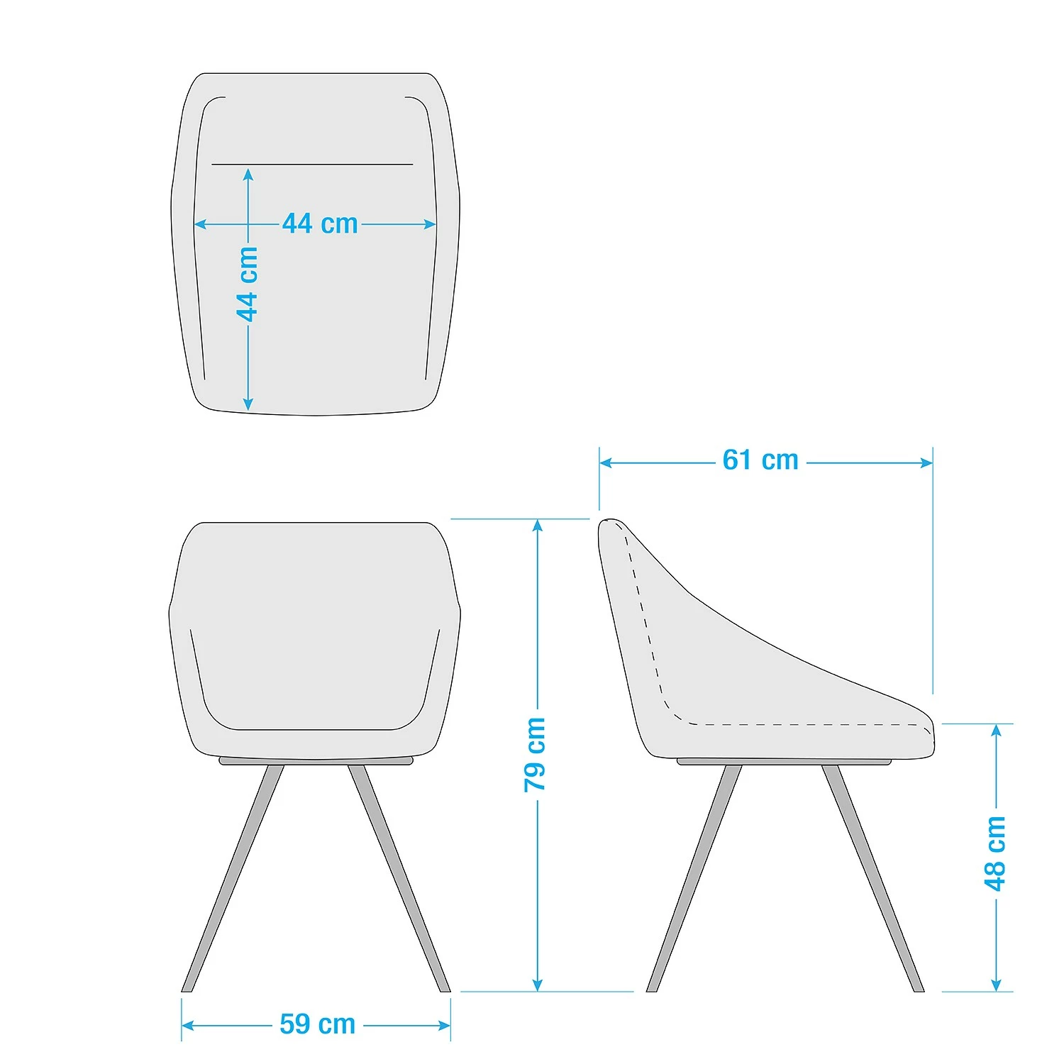 Jack & Alice Chaise capitonnée Richville - Velours côtelé / Fer - Gris / Noir 15 Jack & Alice Chaise capitonnée Richville - Velours côtelé / Fer - Gris / Noir – Image 13