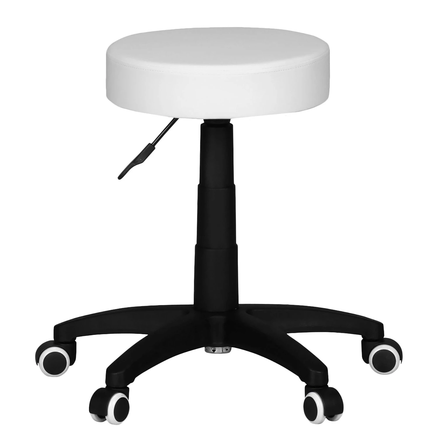 Furnitive Tabouret de bureau Lemley - Imitation cuir - Blanc 4 Furnitive Tabouret de bureau Lemley - Imitation cuir - Blanc – Image 2