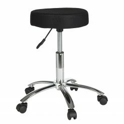 Furnitive Tabouret de bureau Bracey - Métal - Noir / Chrome