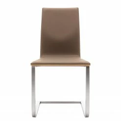 GWINNER Chaise cantilever Lena I - Cuir Toledo : Mocca - Chêne