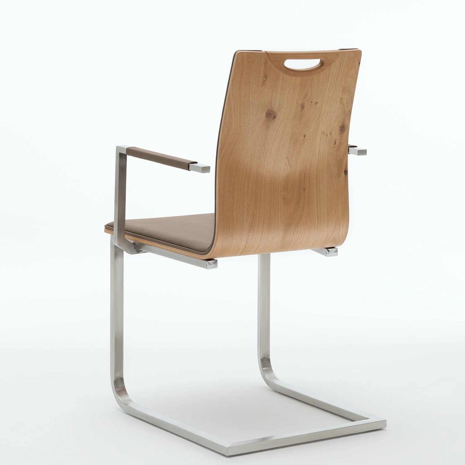 GWINNER Chaise cantilever Lena II - Cuir Toledo : Gris fumé - Chêne 4 GWINNER Chaise cantilever Lena II - Cuir Toledo : Gris fumé - Chêne – Image 2