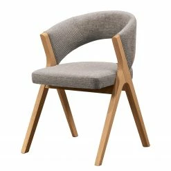 GWINNER Chaise à accoudoirs Susann - Tissu Florida : 118 Greige