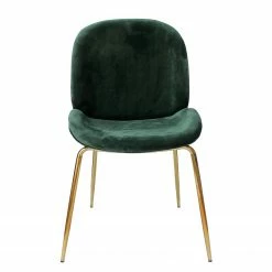 Kayoom Chaises capitonnées Charlize (lot de 2) - Velours / Métal - Laiton - Vert -Chaises Boutique 1000214137 200529 06023600003 DETAILS P000000001000214137
