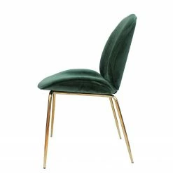 Kayoom Chaises capitonnées Charlize (lot de 2) - Velours / Métal - Laiton - Vert -Chaises Boutique 1000214137 200529 06023600004 DETAILS P000000001000214137