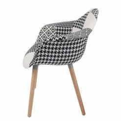 Kayoom Chaises à accoudoirs Dave (lot de 2) - Tissu / Hêtre massif - Noir / Blanc -Chaises Boutique 1000214187 200529 06033100067 DETAILS P000000001000214187