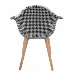 Kayoom Chaises à accoudoirs Dave (lot de 2) - Tissu / Hêtre massif - Noir / Blanc -Chaises Boutique 1000214187 200529 06033400068 DETAILS P000000001000214187