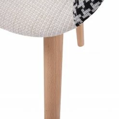 Kayoom Chaises à accoudoirs Dave (lot de 2) - Tissu / Hêtre massif - Noir / Blanc -Chaises Boutique 1000214187 200529 06033500069 DETAILS P000000001000214187