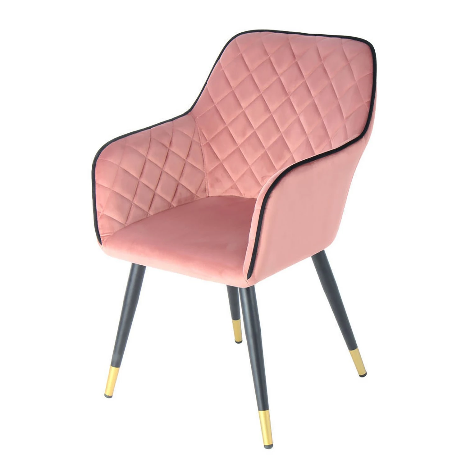 Kayoom Chaise à accoudoirs Amino - Velours / Acier - Rose / Doré 3 Kayoom Chaise à accoudoirs Amino - Velours / Acier - Rose / Doré