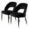 Kayoom Chaises capitonnées Courtney (lot de 2) - Velours / Partiellement en eucalyptus massif - Noir / Argenté 2 Kayoom Chaises capitonnées Courtney (lot de 2) - Velours / Partiellement en eucalyptus massif - Noir / Argenté -Chaises Boutique 1000214205 200529 06052900218 IMAGE P000000001000214205