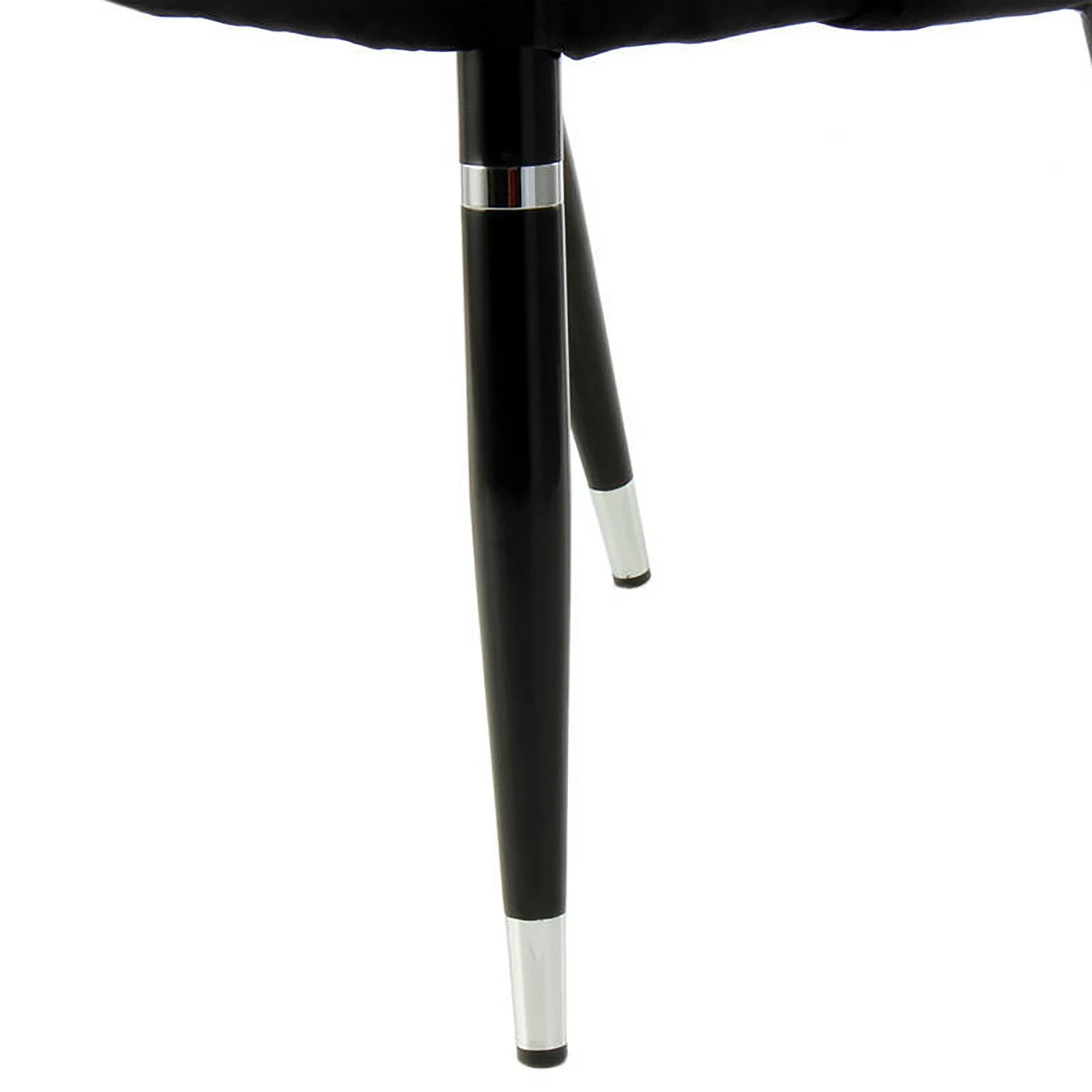 Kayoom Chaises capitonnées Courtney (lot de 2) - Velours / Partiellement en eucalyptus massif - Noir / Argenté 8 Kayoom Chaises capitonnées Courtney (lot de 2) - Velours / Partiellement en eucalyptus massif - Noir / Argenté – Image 6