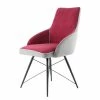 Kayoom Chaise capitonnée Carol I - Velours côtelé et microfibre / Fer - Rouge