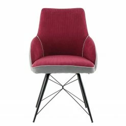 Kayoom Chaise capitonnée Carol I - Velours côtelé et microfibre / Fer - Rouge 11 Kayoom Chaise capitonnée Carol I - Velours côtelé et microfibre / Fer - Rouge -Chaises Boutique 1000214208 200529 06054900244 DETAILS P000000001000214208