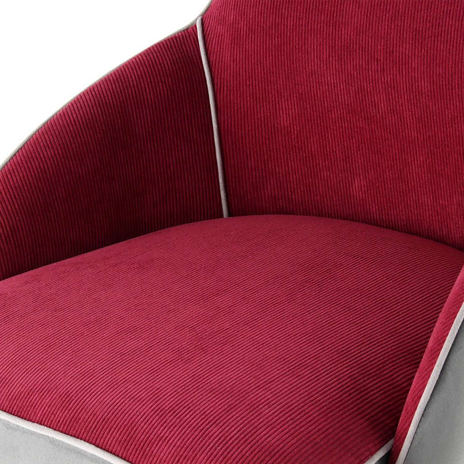 Kayoom Chaise capitonnée Carol I - Velours côtelé et microfibre / Fer - Rouge 9 Kayoom Chaise capitonnée Carol I - Velours côtelé et microfibre / Fer - Rouge – Image 7