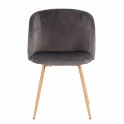 Kayoom Chaises capitonnées Celina (lot de 2) - Velours / Métal - Imitation hêtre - Gris -Chaises Boutique 1000214218 200529 06063500300 DETAILS P000000001000214218