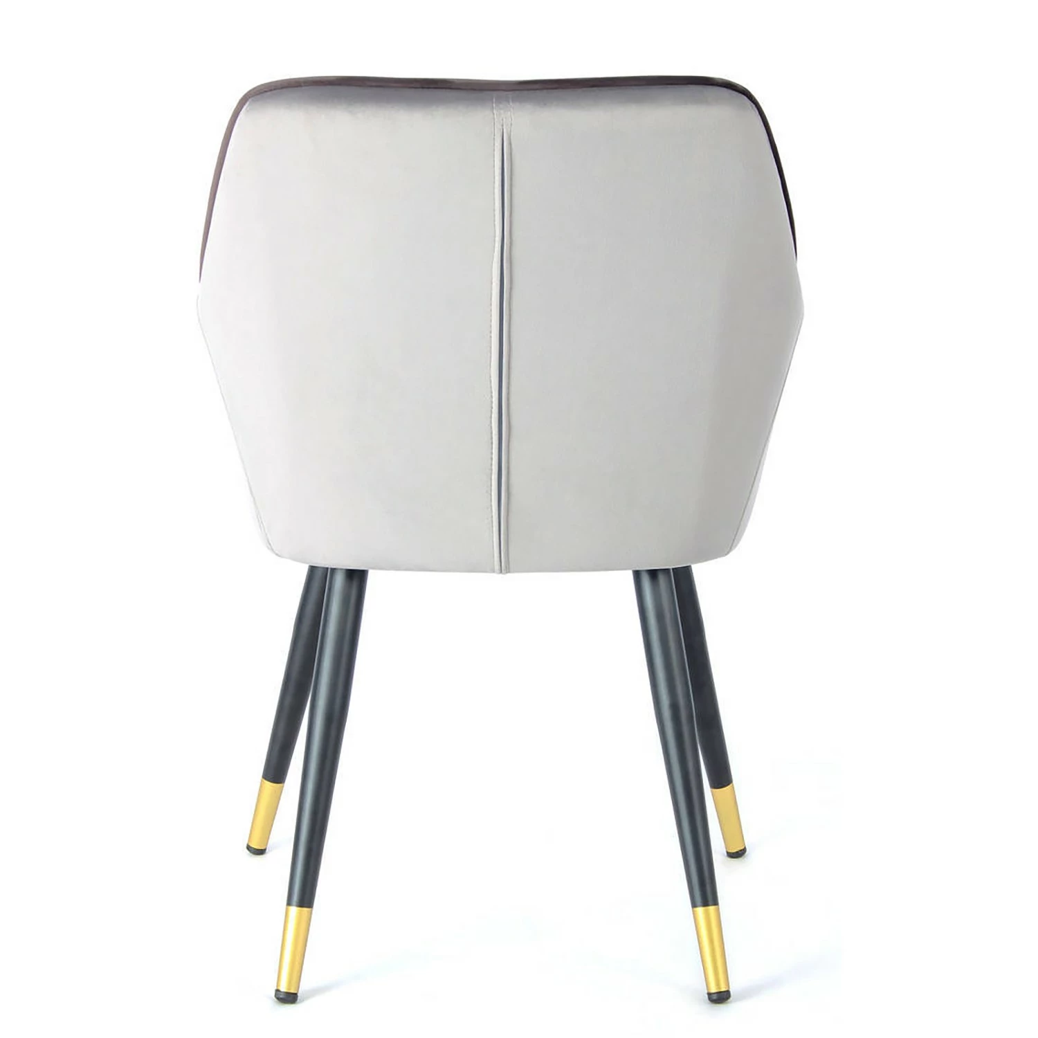 Kayoom Chaise à accoudoirs Amino - Velours / Acier - Gris / Doré 7 Kayoom Chaise à accoudoirs Amino - Velours / Acier - Gris / Doré – Image 5