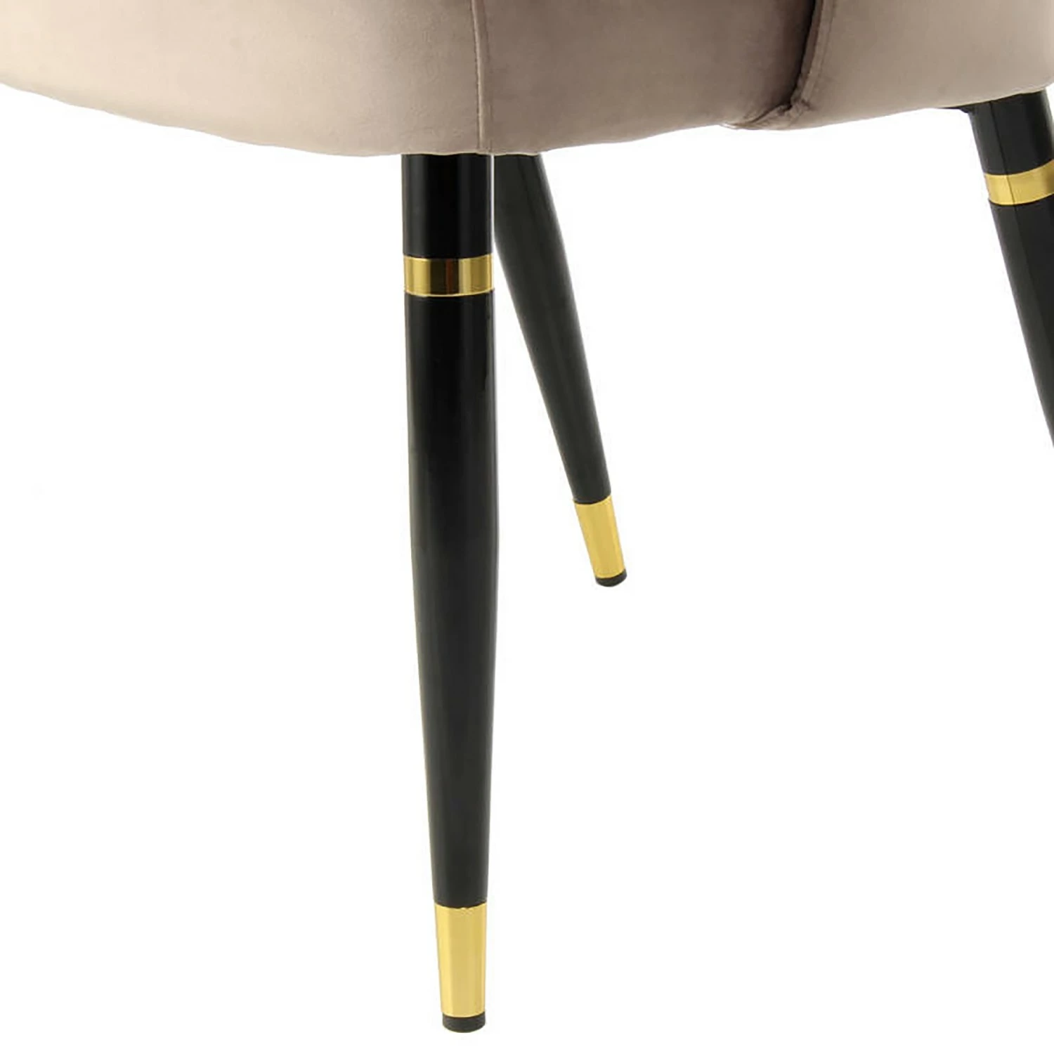 Kayoom Chaises capitonnées Courtney (lot de 2) - Velours / Partiellement en eucalyptus massif - Taupe / Doré 9 Kayoom Chaises capitonnées Courtney (lot de 2) - Velours / Partiellement en eucalyptus massif - Taupe / Doré – Image 7