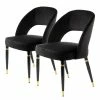 Kayoom Chaises capitonnées Courtney (lot de 2) - Velours / Partiellement en eucalyptus massif - Noir / Doré 1 Kayoom Chaises capitonnées Courtney (lot de 2) - Velours / Partiellement en eucalyptus massif - Noir / Doré -Chaises Boutique 1000214236 200529 06083700455 IMAGE P000000001000214236